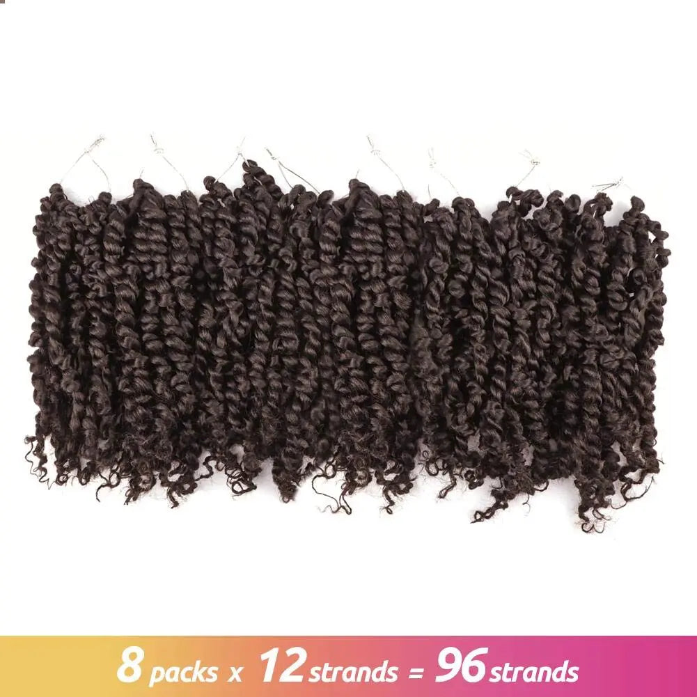 8 Packs | Toyotress® Tiana Passion Twist Pre-Twisted Pre-Looped Pre-Twisted Synthetic Crochet Hair Extensions