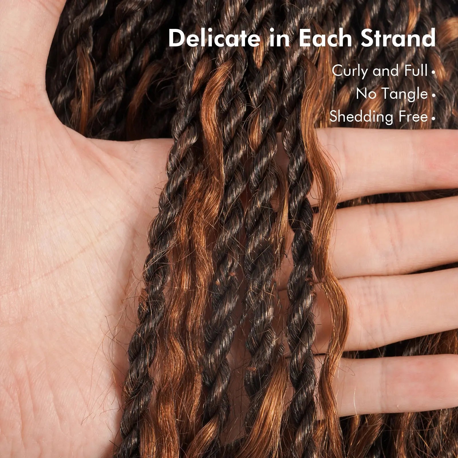 8 Packs | Toyotress® HBIT Boho Island Twist with Human Hair Curls Crochet Hair Senegalese Twist Pre Looped Braiding Hair With Human Hair Curly Ends Toyotress