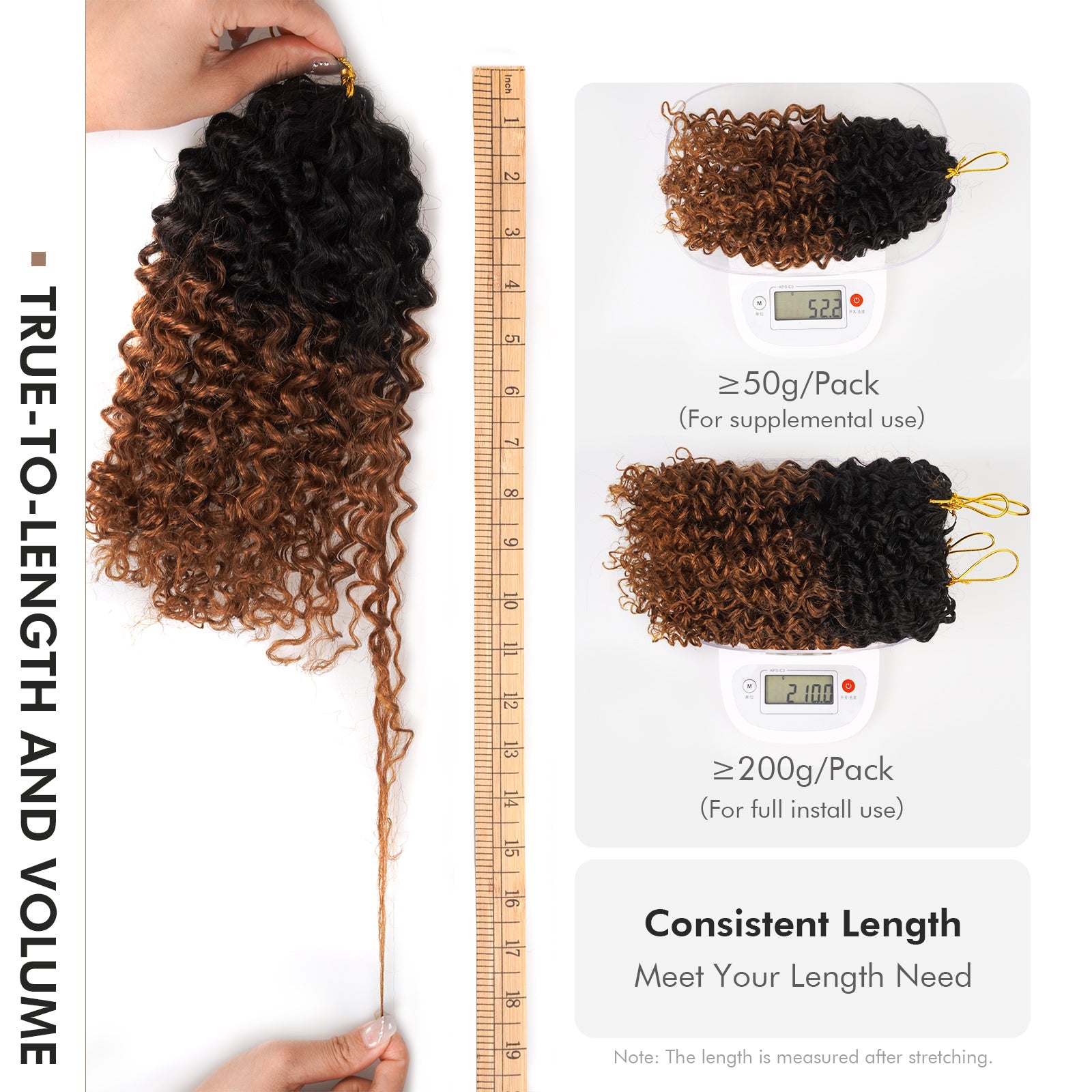 Toyotress® Knotless Pre-Separated Crochet Spring Curly Hair Extensions Human Hair Crochet Kinky Curly Toyotress