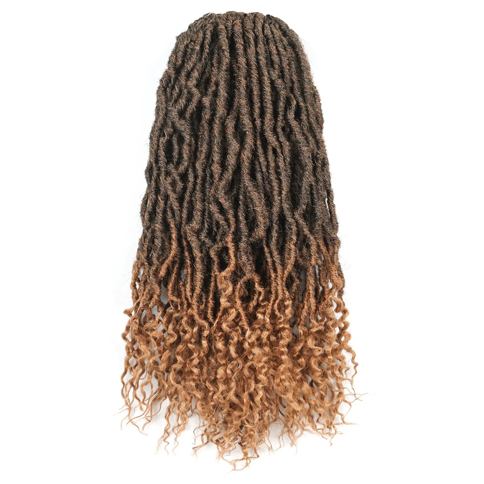 Toyotress Faux Locs With Curly Ends Goddess Locs Crochet Hair Curly Faux Locs Crochet Hair Wavy Nu Locs with Curly Ends Synthetic Braiding Hair