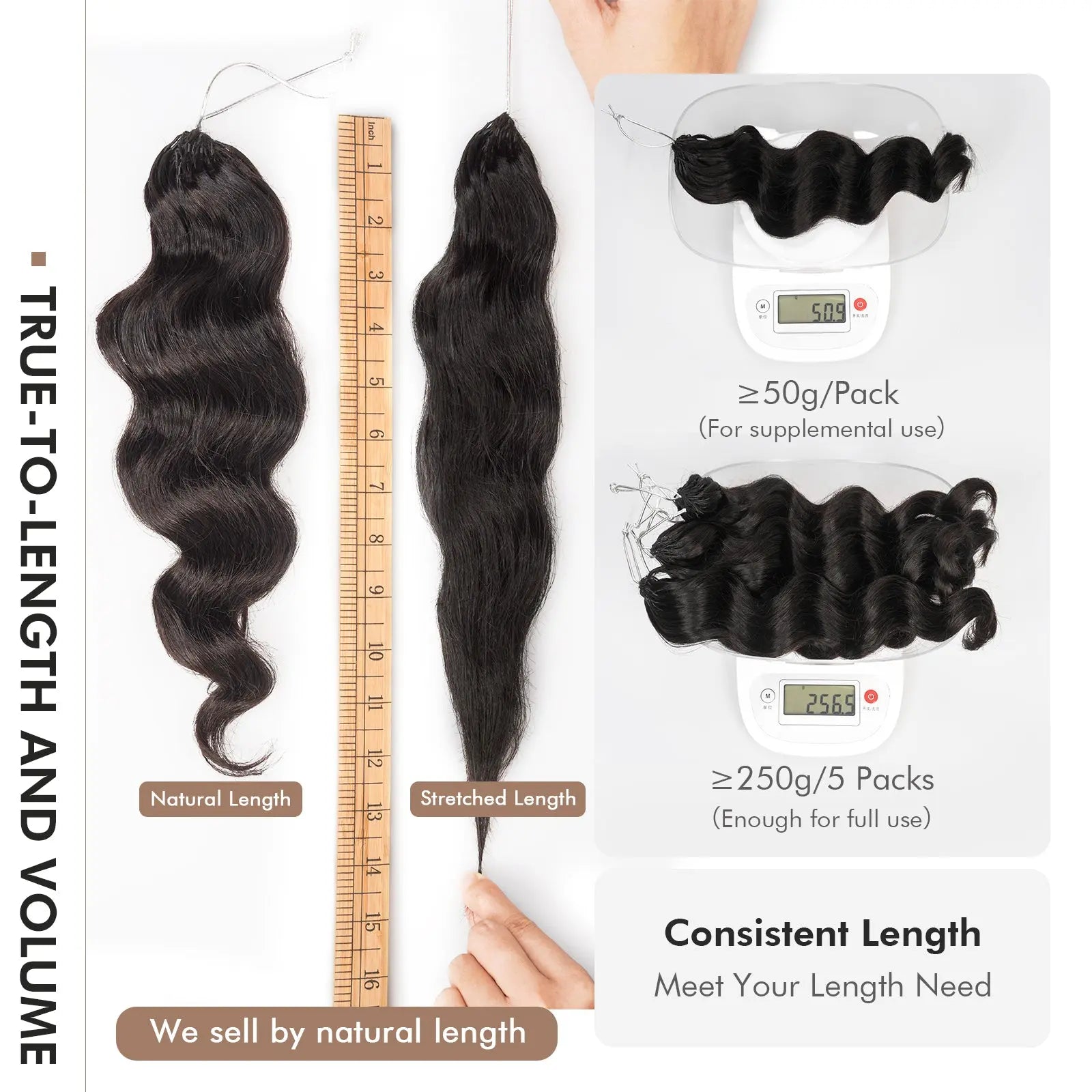 Toyotress® Human Crochet Hair Knotless Pre-Separated Human Hair Ocean Wave Crochet Hair Body Wave Extensions Toyotress