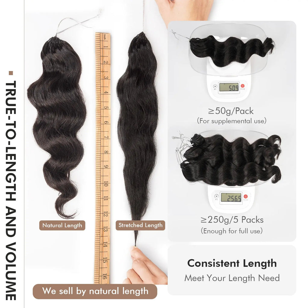 Toyotress® Human Crochet Hair Knotless Pre-Separated Human Hair Ocean Wave Crochet Hair Body Wave Extensions Toyotress