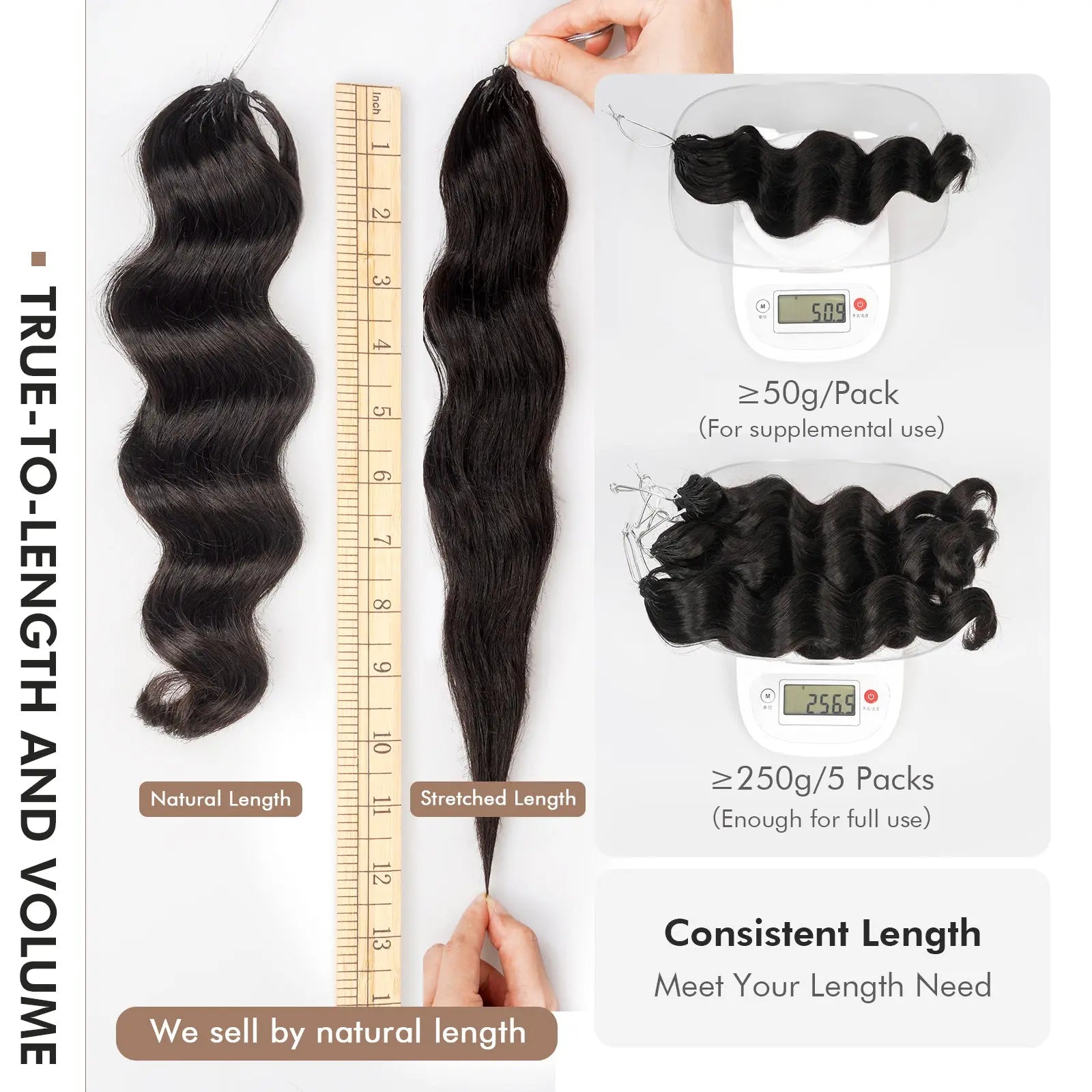 Toyotress® Human Crochet Hair Knotless Pre-Separated Human Hair Ocean Wave Crochet Hair Body Wave Extensions Toyotress
