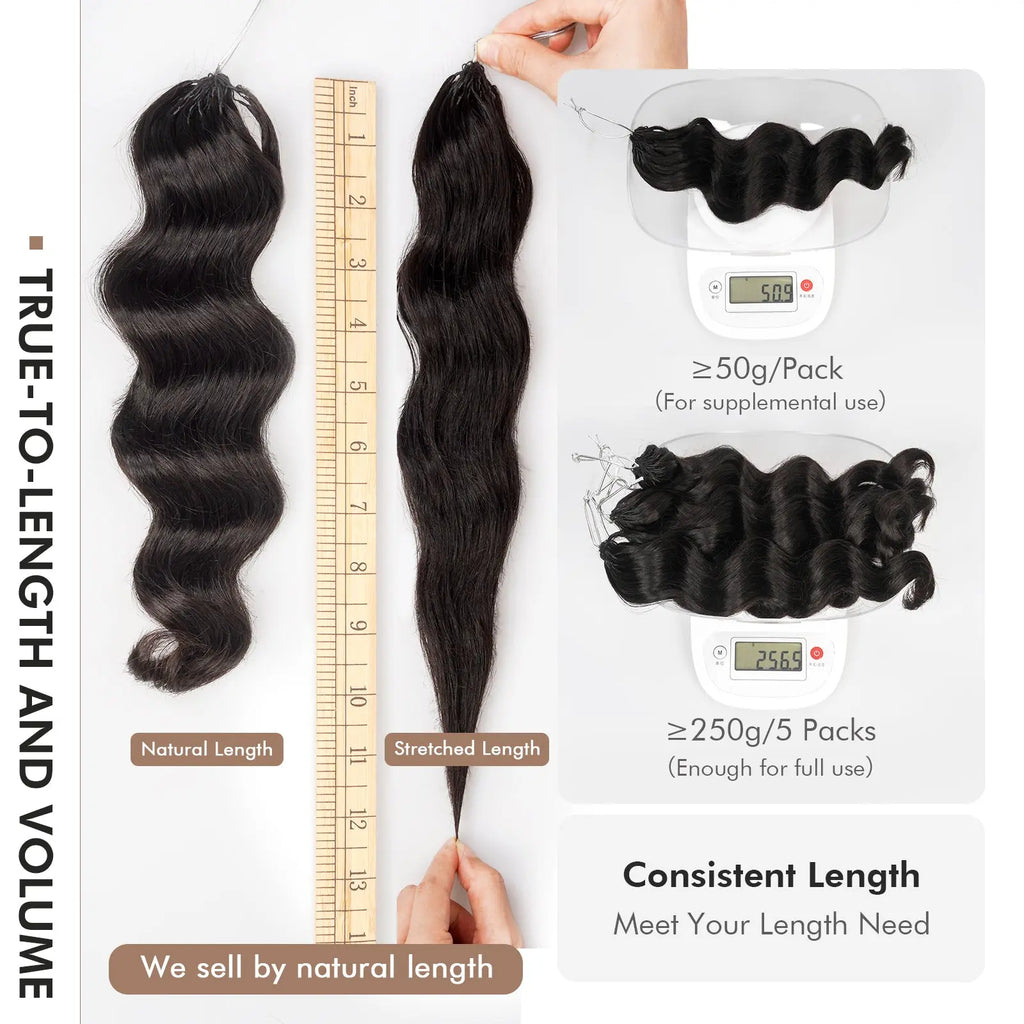 Toyotress® Human Crochet Hair Knotless Pre-Separated Human Hair Ocean Wave Crochet Hair Body Wave Extensions Toyotress