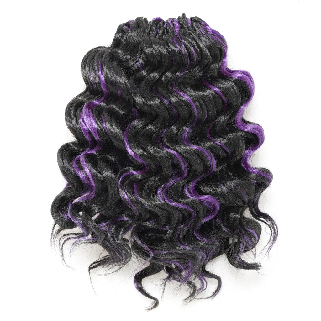 ( US ONLY) FAST SHIPPING OC | Toyotress® Ocean Wave Crochet Hair - 8 Packs Short Curly Water Wave Deep Twist Wavy Braids For Black Women Synthetic Braiding Hair Extensions Toyotress