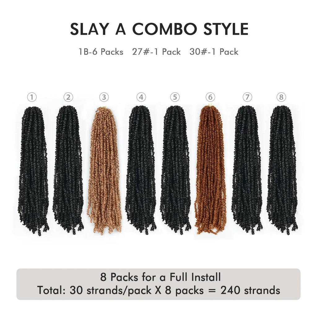 ( US ONLY) FAST SHIPPING丨ToyoTress® Micro Kinky Twist Crochet Hair - 8 Packs (240 Strands) Natural Black Mini Spring Passion Twist Crochet Braids Synthetic Braiding Hair Extensions Toyotress