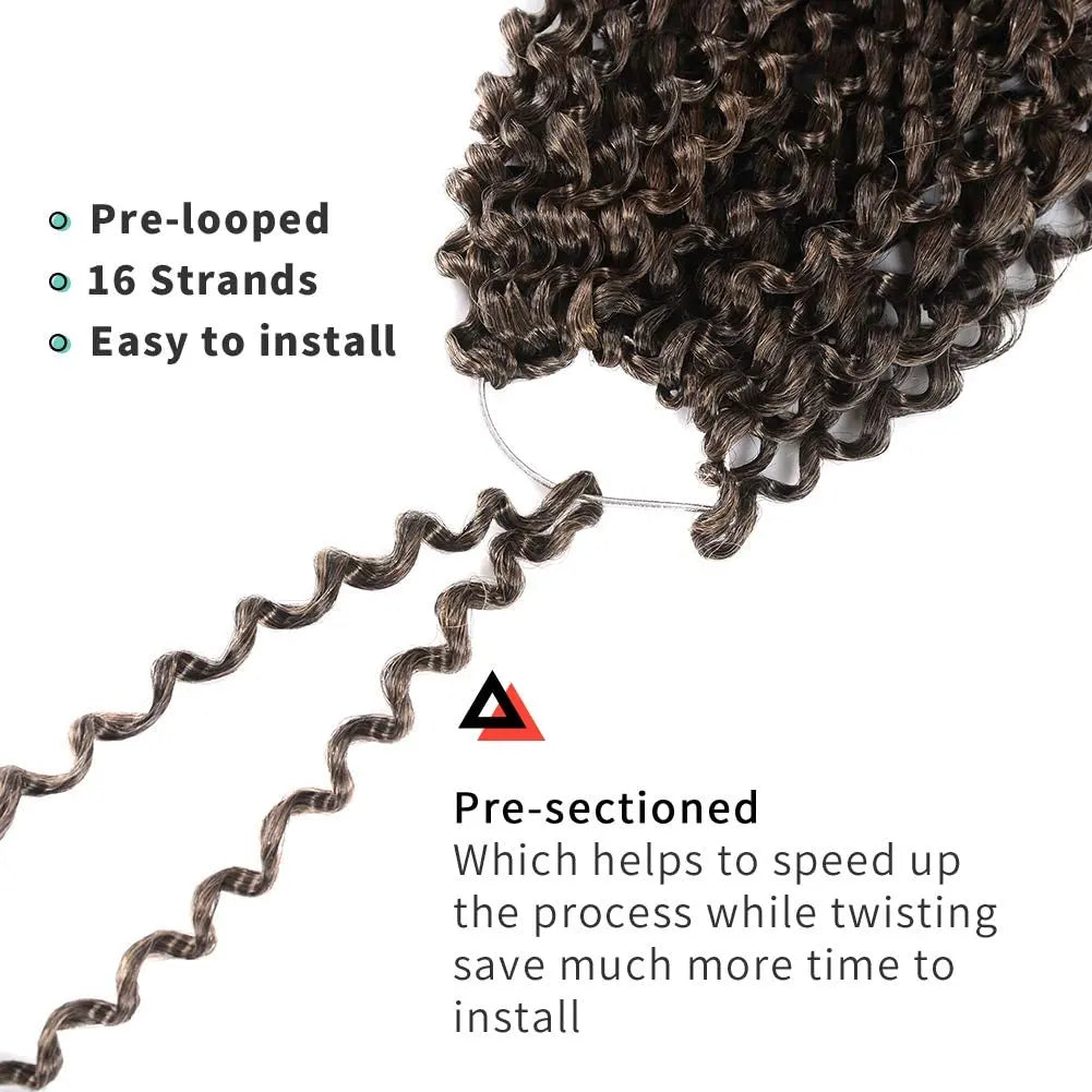 Clearance | TOYOTRESS Water Wave Passion Twist Hair 6/7 Packs - Ombre Orange Water Wave Crochet Braids Synthetic Braiding Hair Extensions Toyotress