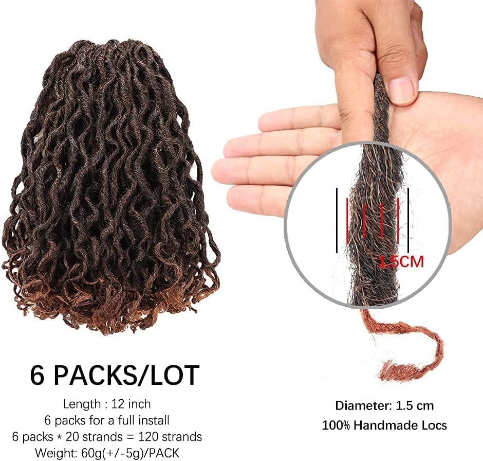 ToyoTress Toceana Curly Locs Crochet Hair - Pre-twisted Distressed Mermaid Crochet Braids Pre-looped Synthetic Braiding Hair Extensions