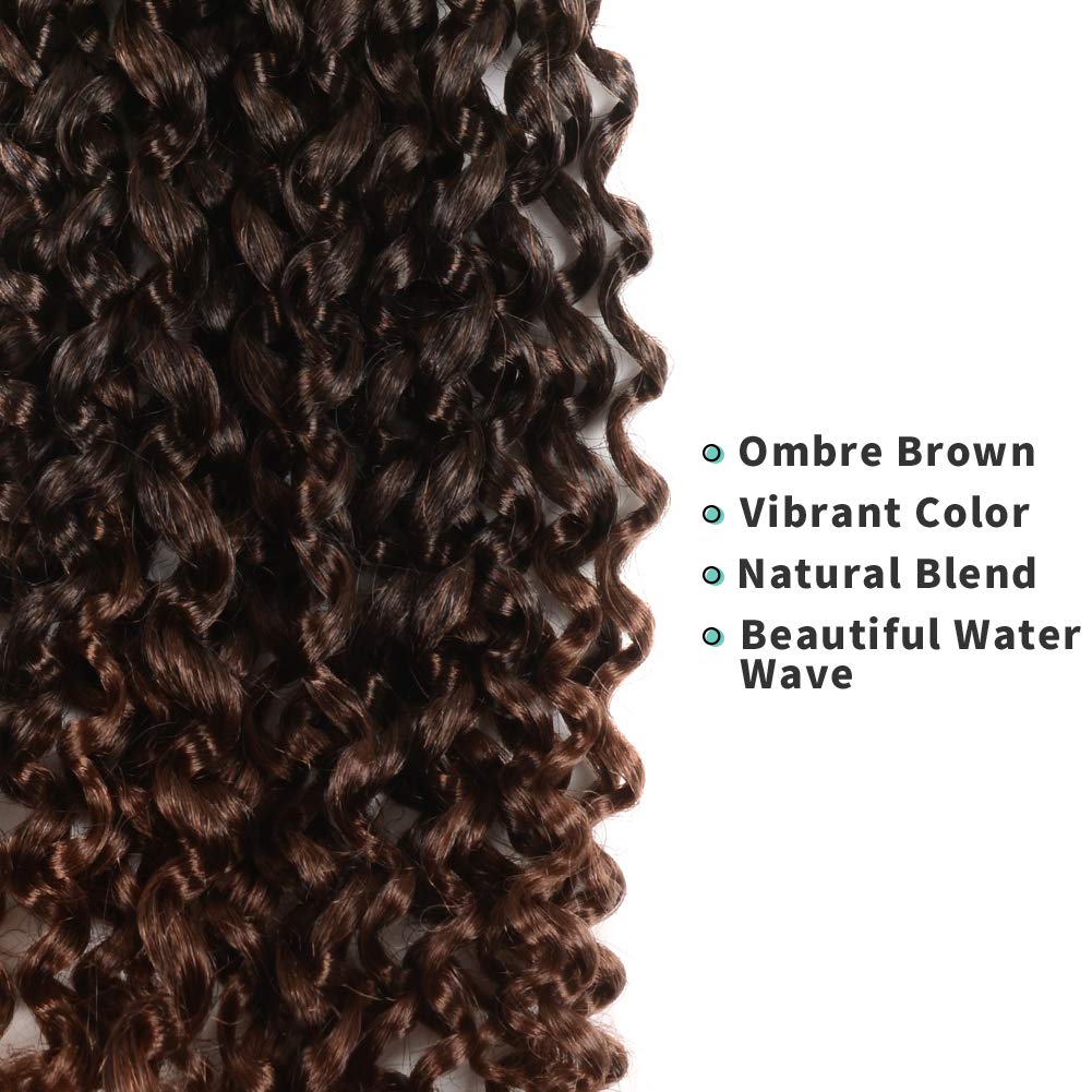 TOYOTRESS Water Wave Passion Twist Hair - Ombre Orange Water Wave Crochet Braids Synthetic Braiding Hair Extensions