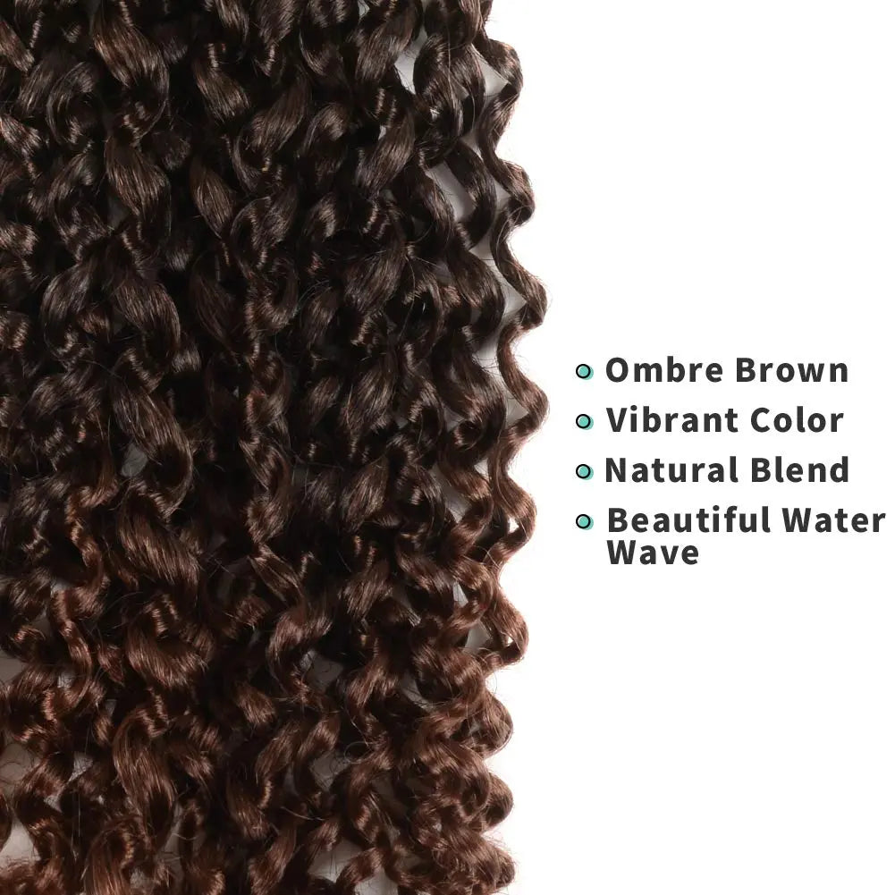 Clearance | TOYOTRESS Water Wave Passion Twist Hair 6/7 Packs - Ombre Orange Water Wave Crochet Braids Synthetic Braiding Hair Extensions Toyotress