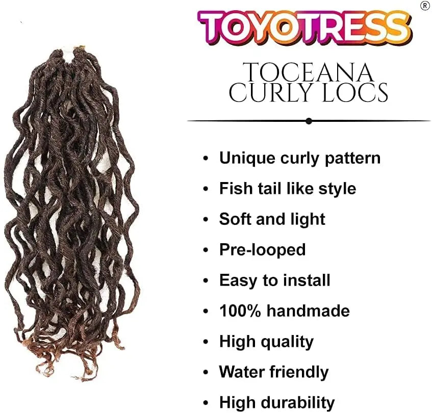 ToyoTress Toceana Curly Locs Crochet Hair Braiding Hair Extensions