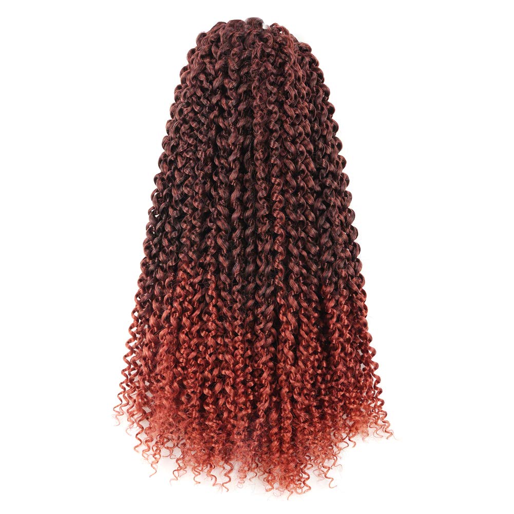 TOYOTRESS Water Wave Passion Twist Hair - Ombre Orange Water Wave Crochet Braids Synthetic Braiding Hair Extensions