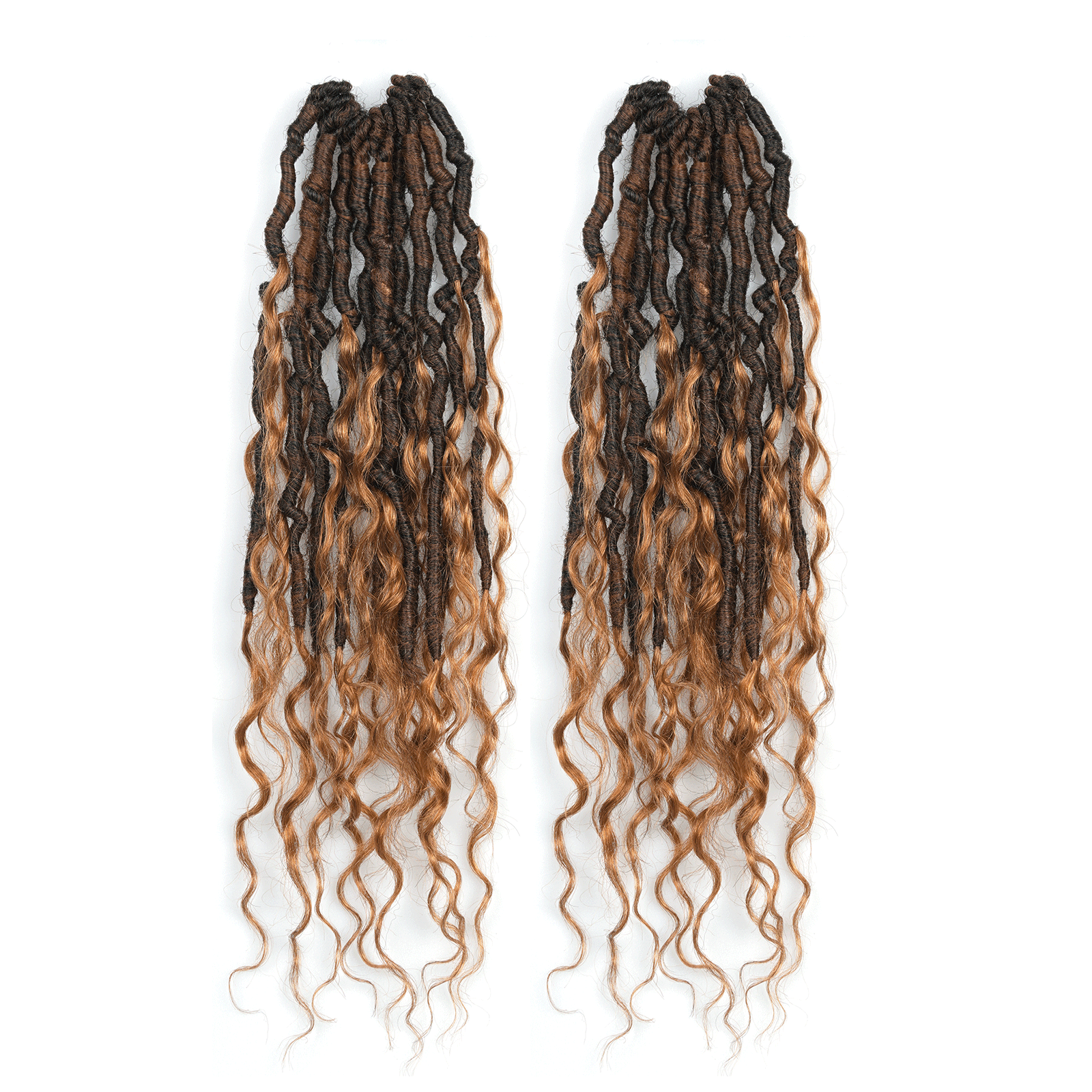 Toyotress Crochet Boho Locs Braiding Hair With Human Hair Curls Pre Looped Goddess Boho Dreadlocks Curly Full Ends Hair Extensions