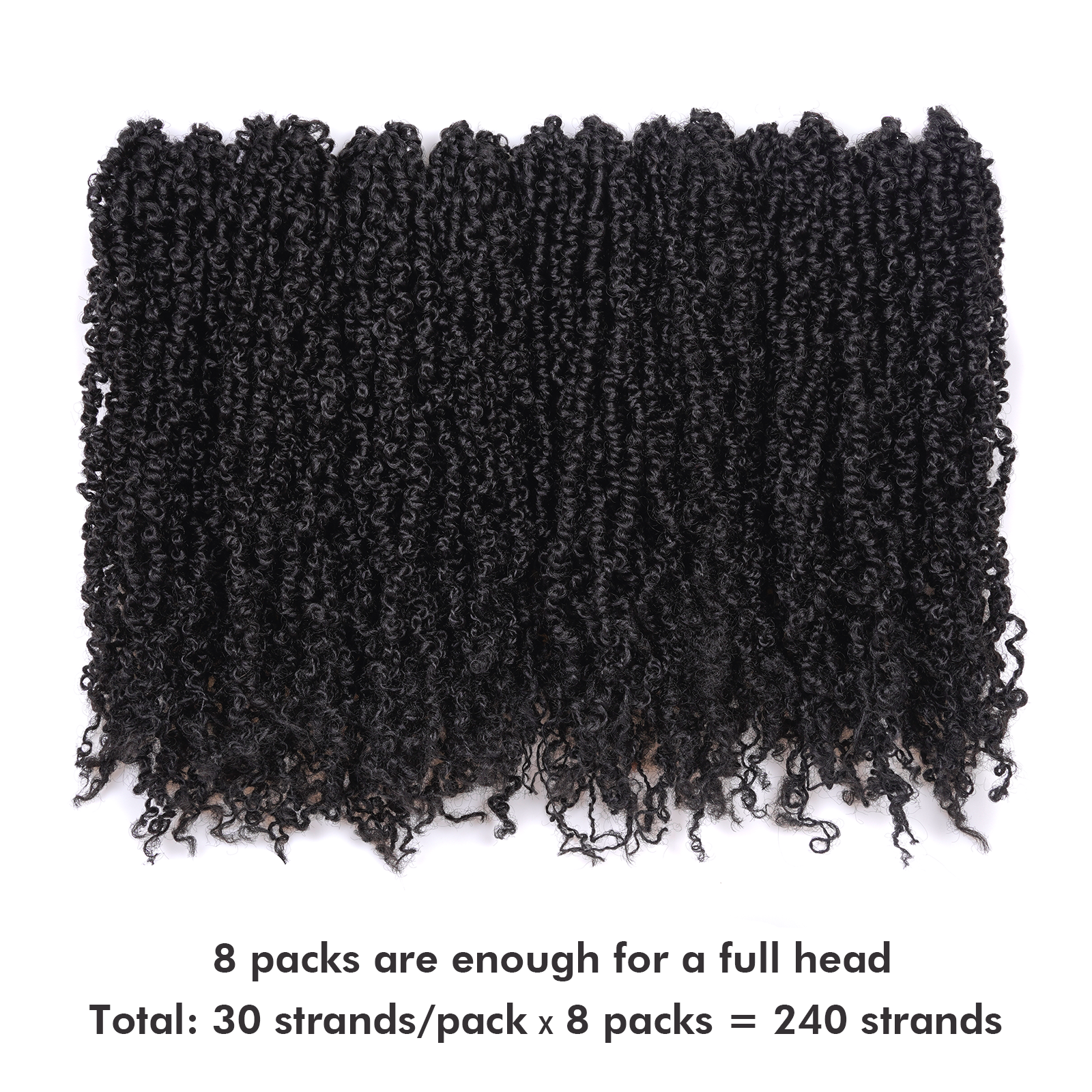 TOYOTRESS 8-16 Inch Yanky Twist 8 Packs | Yanky Twist Braiding Hair with Curls 8 Packs Fluffy Marlybob Crochet Hair Pre Twisted Short Passion Twist Crochet Braids Synthetic Hair Extensions for Women