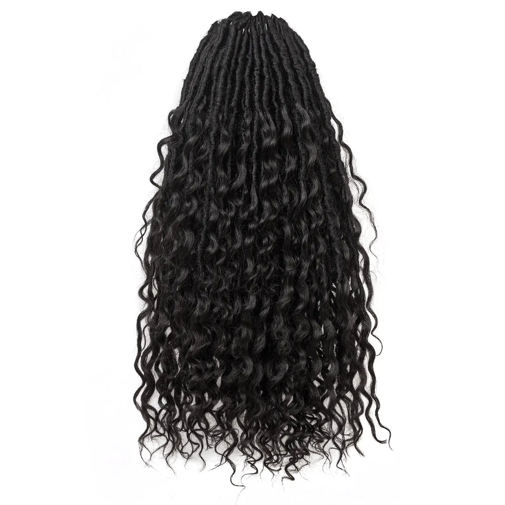 8 Packs HDBL  | Toyotress® 100% Boho Locs Human Hair Boho Faux Locs With Curls Pre-Looped Goddess Locs Toyotress
