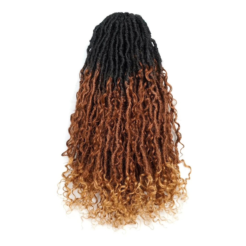 Toyotress Boho Locs With Human Hair Curls Pre Looped Goddess Boho Dreadlocks Curly Full Ends Hair Extensions