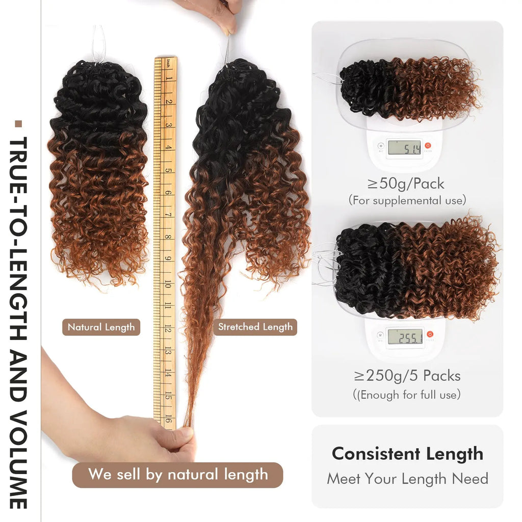 Toyotress® Knotless Pre-Separated Human Crochet Hair Kinky Curly Spring Curly Hair Extensions Human Hair Crochet Kinky Curly Toyotress