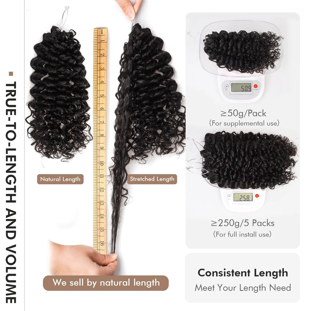 Toyotress® Knotless Pre-Separated Human Crochet Hair Kinky Curly Spring Curly Hair Extensions Human Hair Crochet Kinky Curly Toyotress