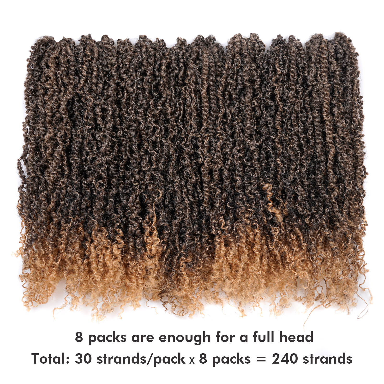TOYOTRESS 8-16 Inch Pre Looped Mini Passion Twist Yanky Twist Braiding Hair with Curls 8 Packs Fluffy Marlybob Crochet Hair Pre Twisted Short Passion Twist Crochet Braids Synthetic Hair Extensions for Women