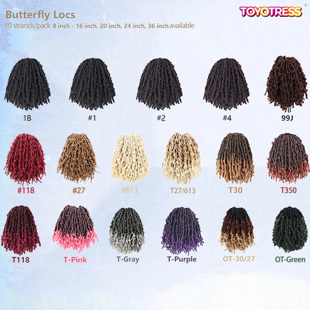 ( US ONLY) FAST SHIPPING DBL | Toyotress® Butterfly Locs Pre-Looped Distressed Locs Braiding Synthetic Crochet Hair Extensions Toyotress