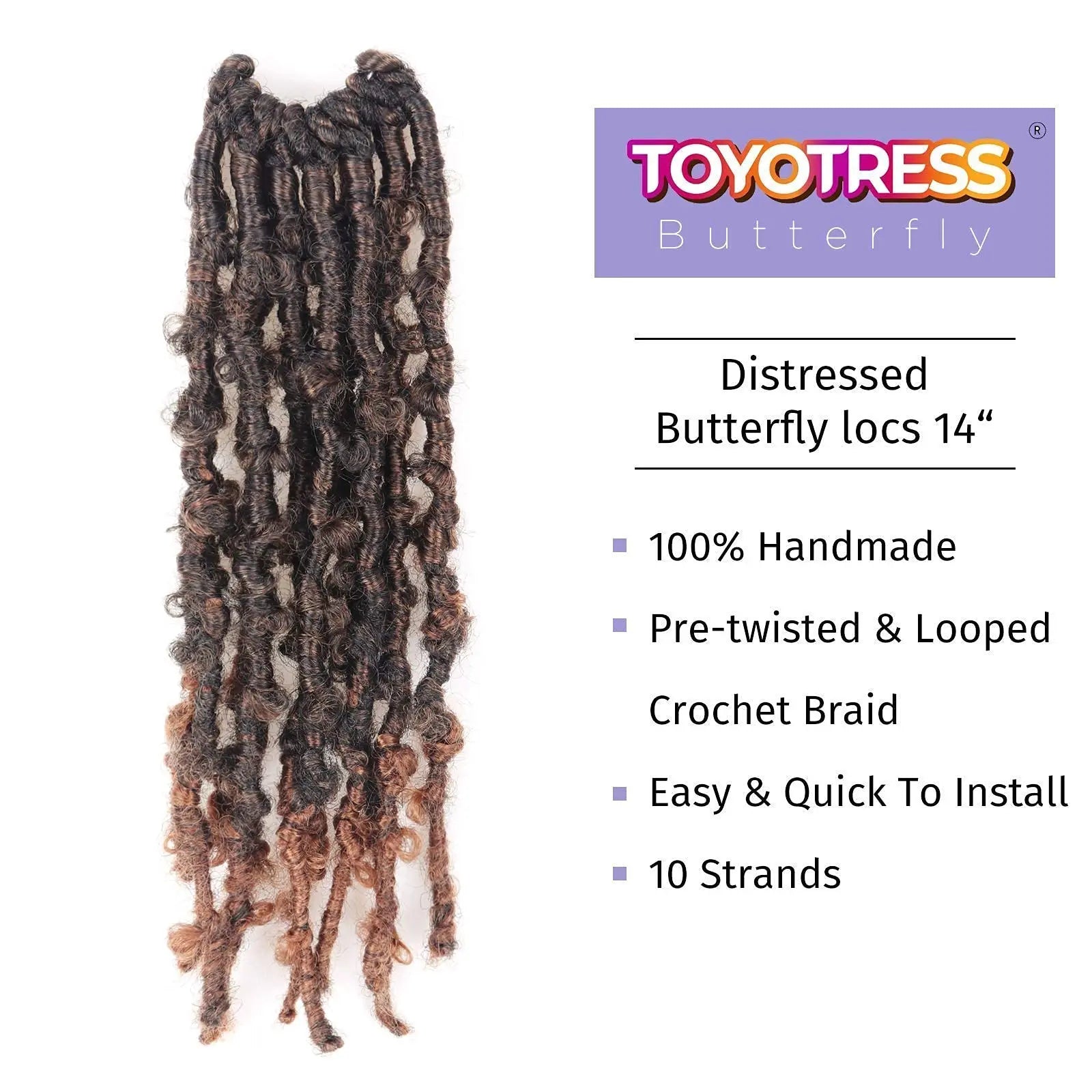 ( US ONLY) FAST SHIPPING DBL | Toyotress® Butterfly Locs Pre-Looped Distressed Locs Braiding Synthetic Crochet Hair Extensions Toyotress
