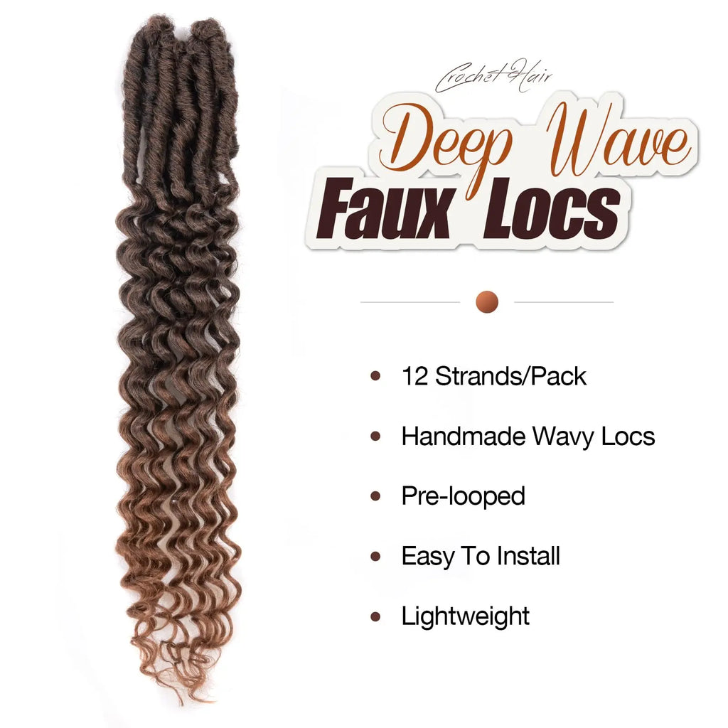 ( US ONLY) FAST SHIPPING DTL | Toyotress® Unique Deep Wave Locs Crochet French Locs With Long Curly Ends Crochet Hair Pre Looped Deep Wave Locs Braiding Hair For Women Toyotress