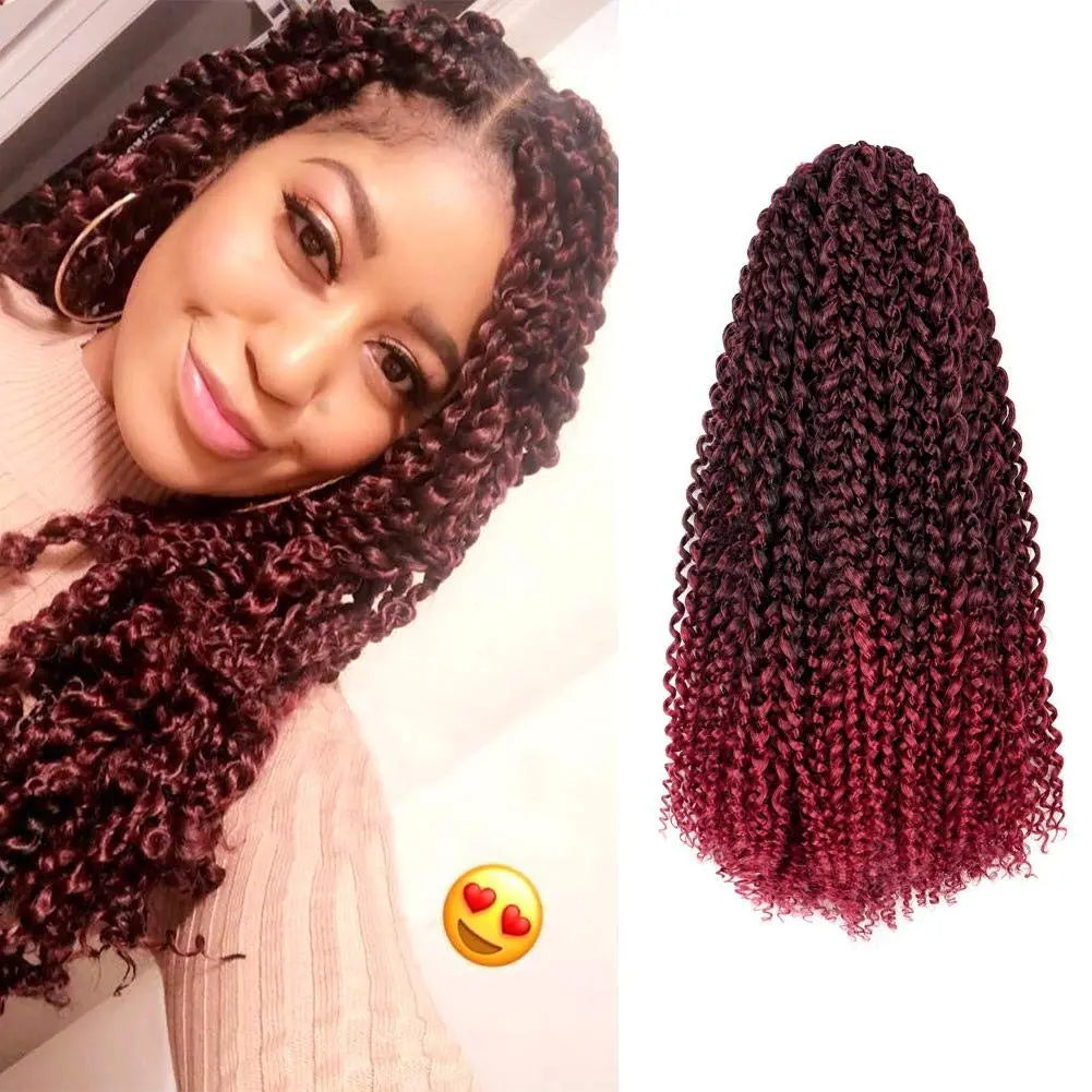 Clearance | TOYOTRESS Water Wave Passion Twist Hair 6/7 Packs - Ombre Orange Water Wave Crochet Braids Synthetic Braiding Hair Extensions Toyotress