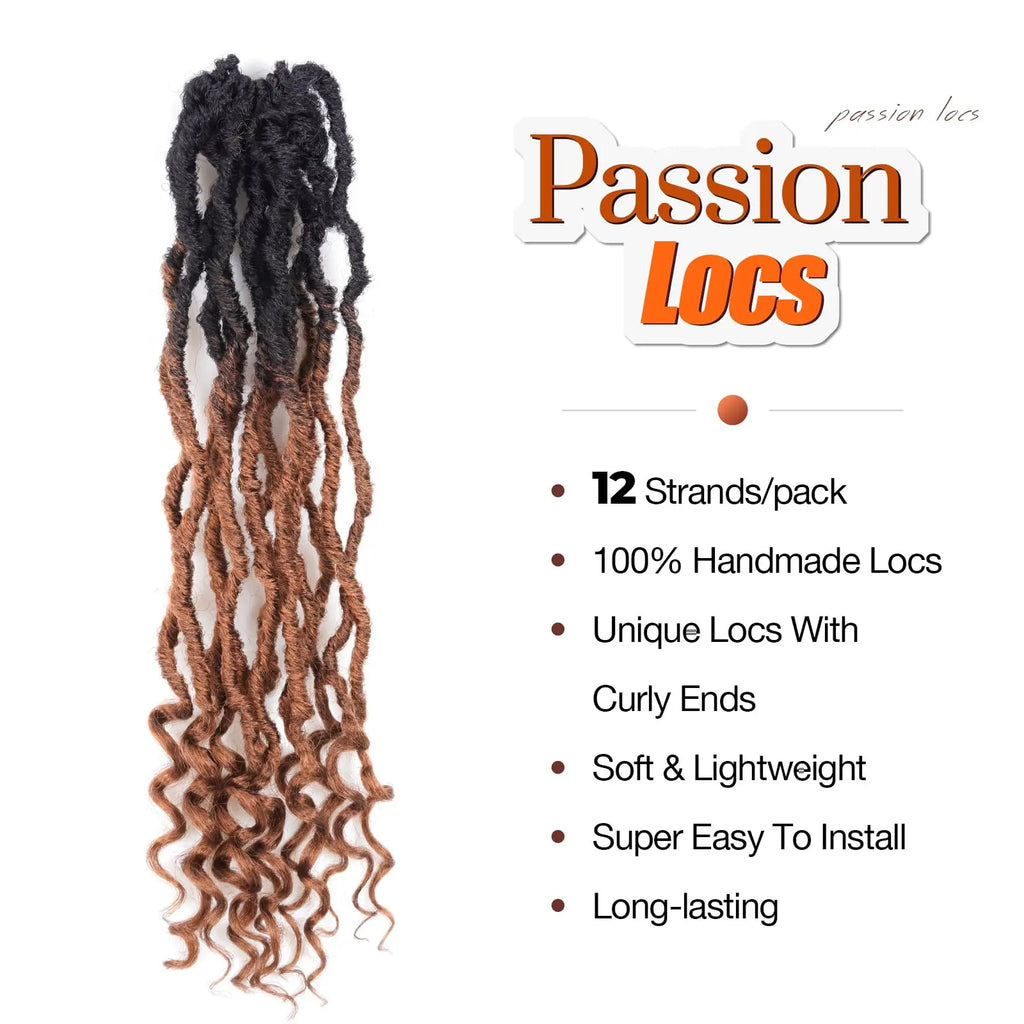 ( US ONLY) FAST SHIPPING PL | Toyotress® Passion Faux Locs Crochet Hair Pre-Looped Curly Faux Locs Hair Extensions Toyotress