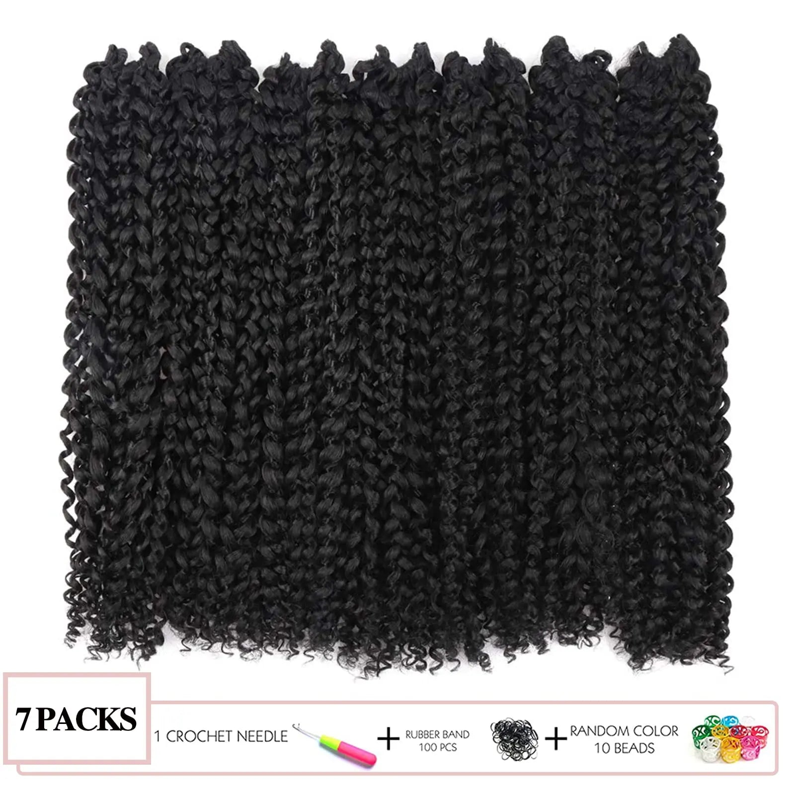 Clearance | TOYOTRESS Water Wave Passion Twist Hair 6/7 Packs - Ombre Orange Water Wave Crochet Braids Synthetic Braiding Hair Extensions Toyotress