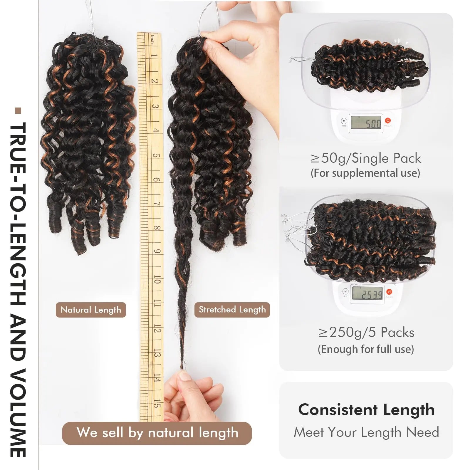 ( US ONLY) FAST SHIPPING HBC丨ToyoTress Burmese Curly Crochet Human Hair - Feather-Line Invisible Knotless Crochet Human Hair Brown Highlight Braiding Hair Toyotress