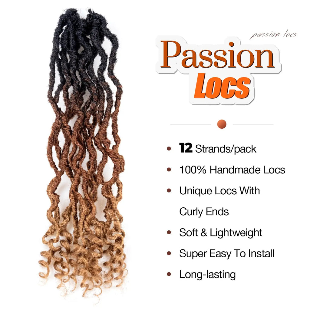 ( US ONLY) FAST SHIPPING PL | Toyotress® Passion Faux Locs Crochet Hair Pre-Looped Curly Faux Locs Hair Extensions Toyotress