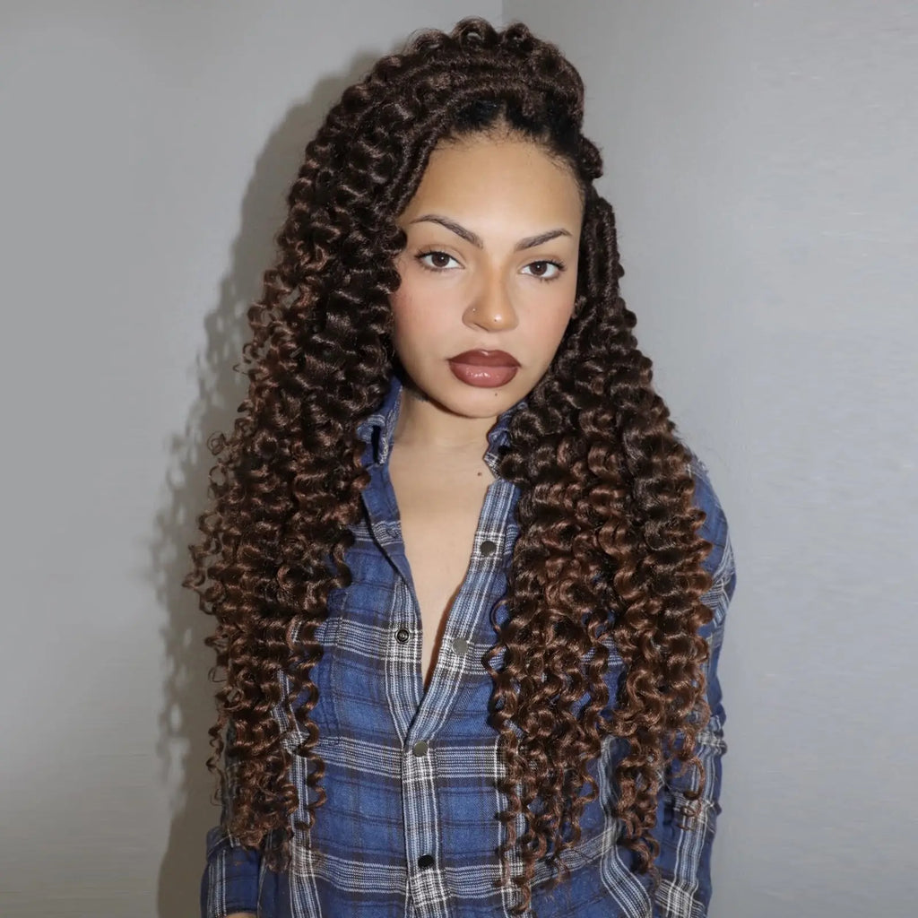 ( US ONLY) FAST SHIPPING DTL | Toyotress® Unique Deep Wave Locs Crochet French Locs With Long Curly Ends Crochet Hair Pre Looped Deep Wave Locs Braiding Hair For Women Toyotress