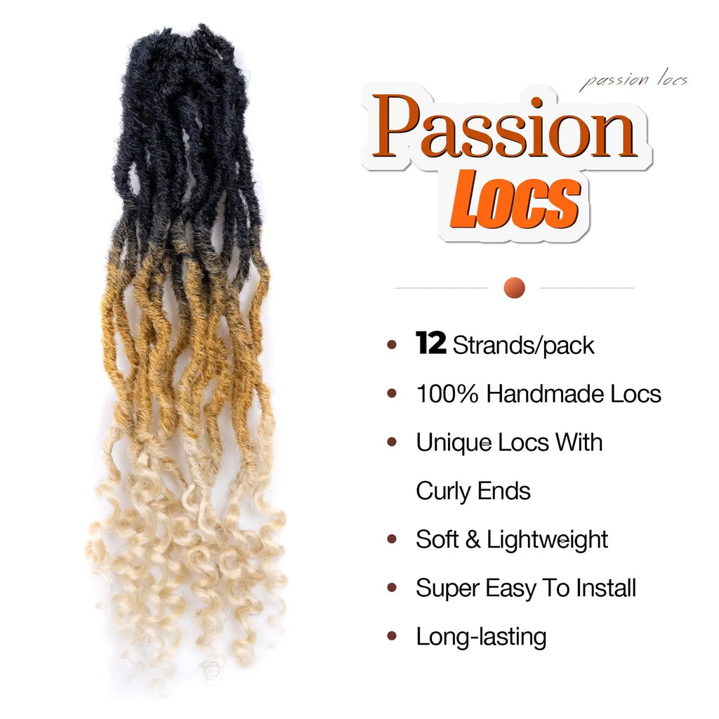 ( US ONLY) FAST SHIPPING PL | Toyotress® Passion Faux Locs Crochet Hair Pre-Looped Curly Faux Locs Hair Extensions Toyotress