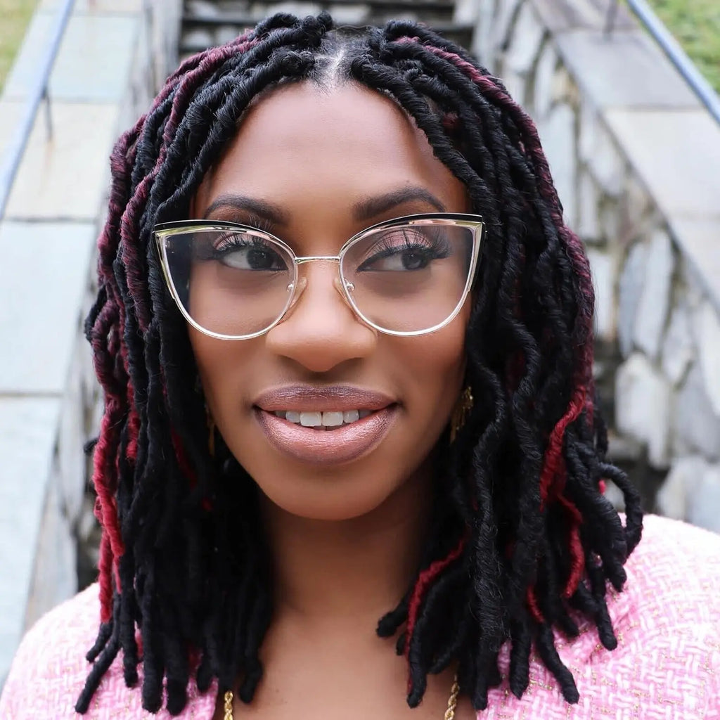 ( US ONLY) FAST SHIPPING FL | Toyotress® Faux Locs Crochet Hair - Soft Natural Ombre Brown Long Pre-looped Faux Locs Crochet Braids, Curly Wavy Synthetic Braiding Hair Extensions Toyotress