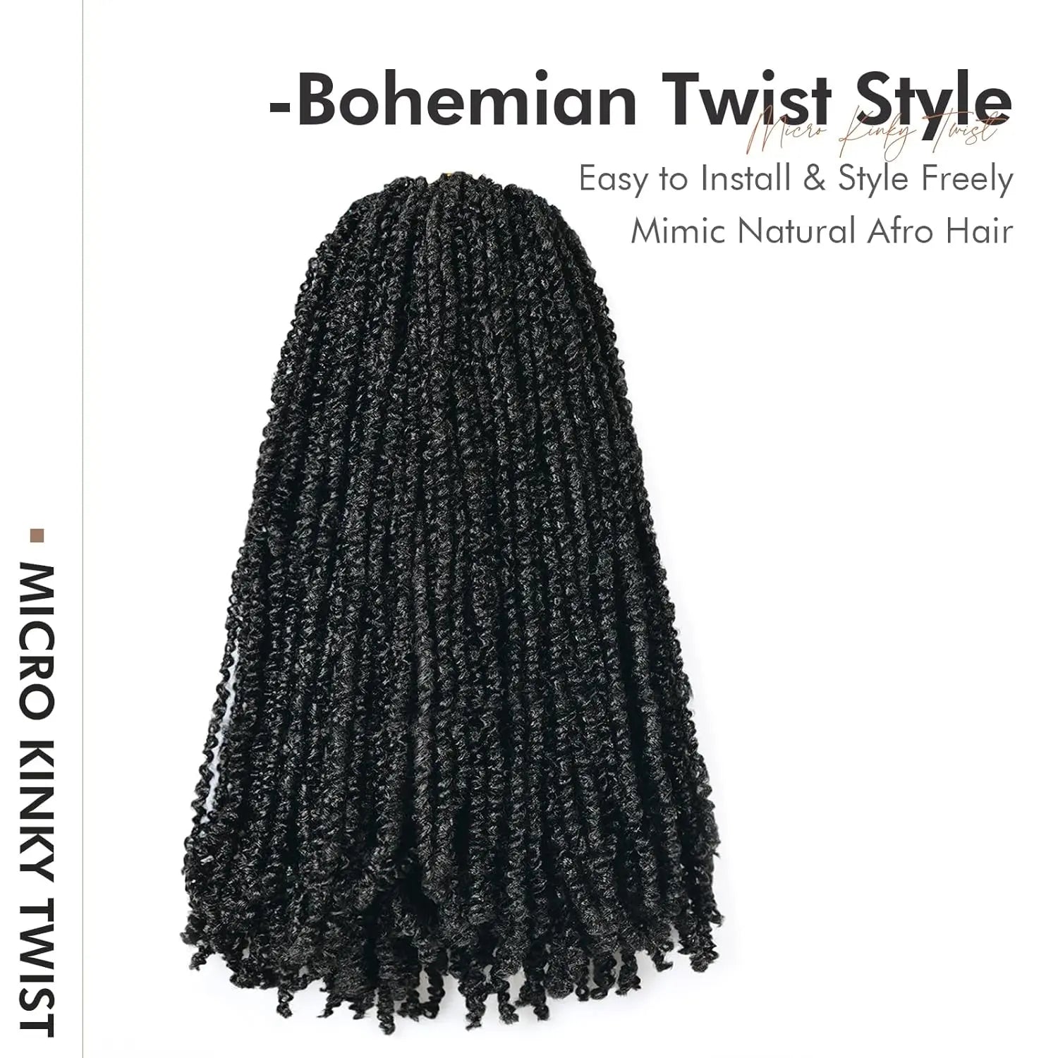 ( US ONLY) FAST SHIPPING丨ToyoTress® Micro Kinky Twist Crochet Hair - 8 Packs (240 Strands) Natural Black Mini Spring Passion Twist Crochet Braids Synthetic Braiding Hair Extensions Toyotress