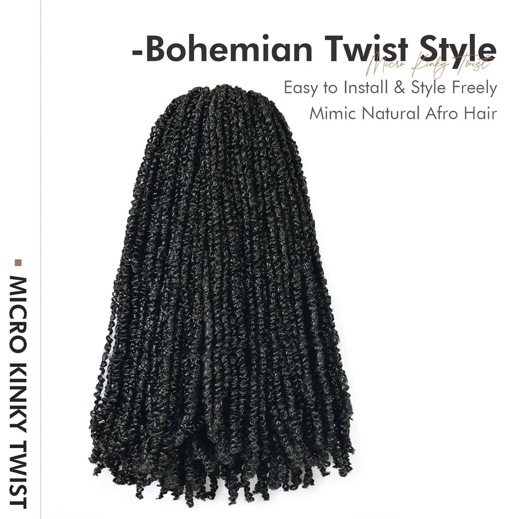 ( US ONLY) FAST SHIPPING丨ToyoTress® Micro Kinky Twist Crochet Hair - 8 Packs (240 Strands) Natural Black Mini Spring Passion Twist Crochet Braids Synthetic Braiding Hair Extensions Toyotress