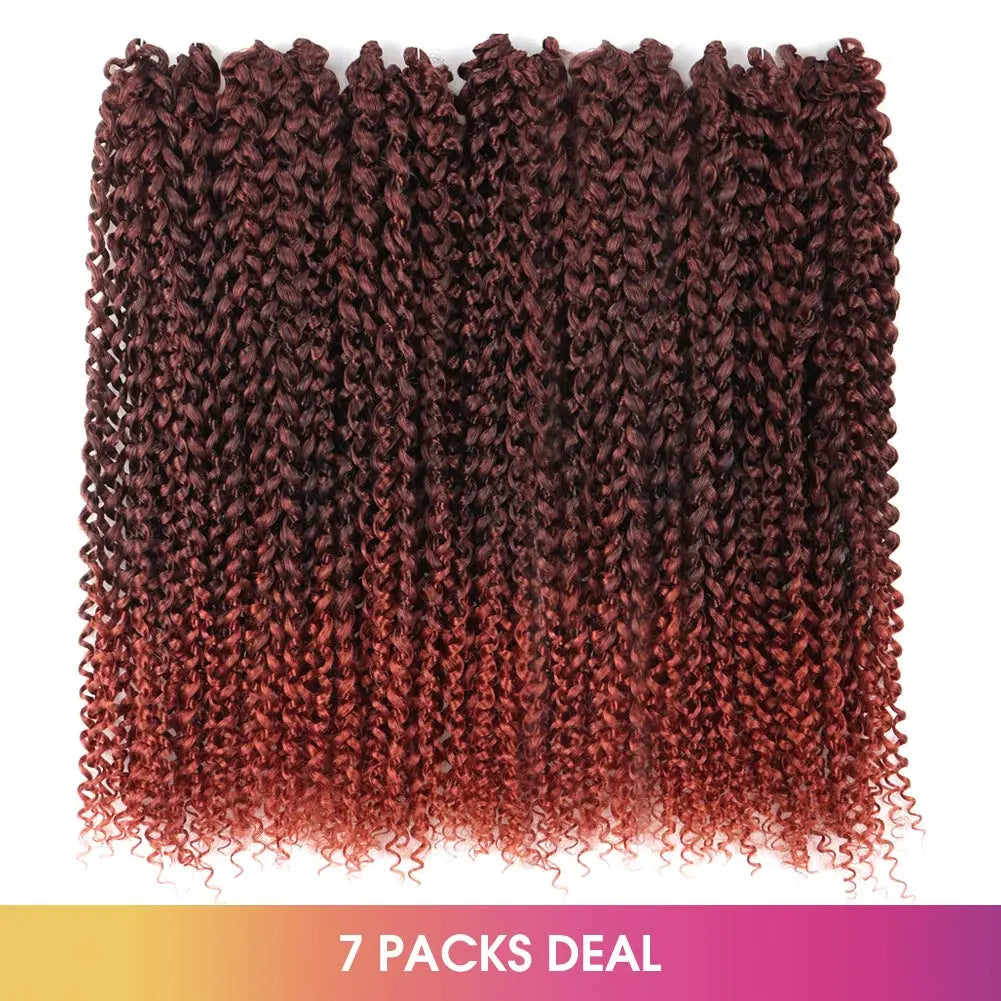 Clearance | TOYOTRESS Water Wave Passion Twist Hair 6/7 Packs - Ombre Orange Water Wave Crochet Braids Synthetic Braiding Hair Extensions Toyotress