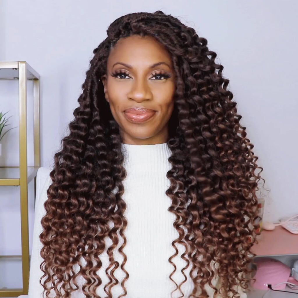 ( US ONLY) FAST SHIPPING DTL | Toyotress® Unique Deep Wave Locs Crochet French Locs With Long Curly Ends Crochet Hair Pre Looped Deep Wave Locs Braiding Hair For Women Toyotress