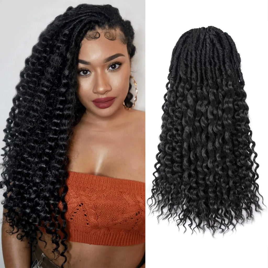 ( US ONLY) FAST SHIPPING DTL | Toyotress® Unique Deep Wave Locs Crochet French Locs With Long Curly Ends Crochet Hair Pre Looped Deep Wave Locs Braiding Hair For Women Toyotress