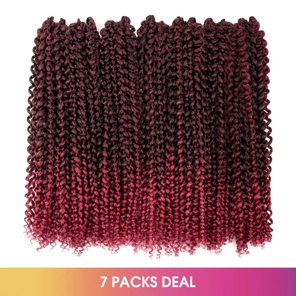 Clearance | TOYOTRESS Water Wave Passion Twist Hair 6/7 Packs - Ombre Orange Water Wave Crochet Braids Synthetic Braiding Hair Extensions Toyotress