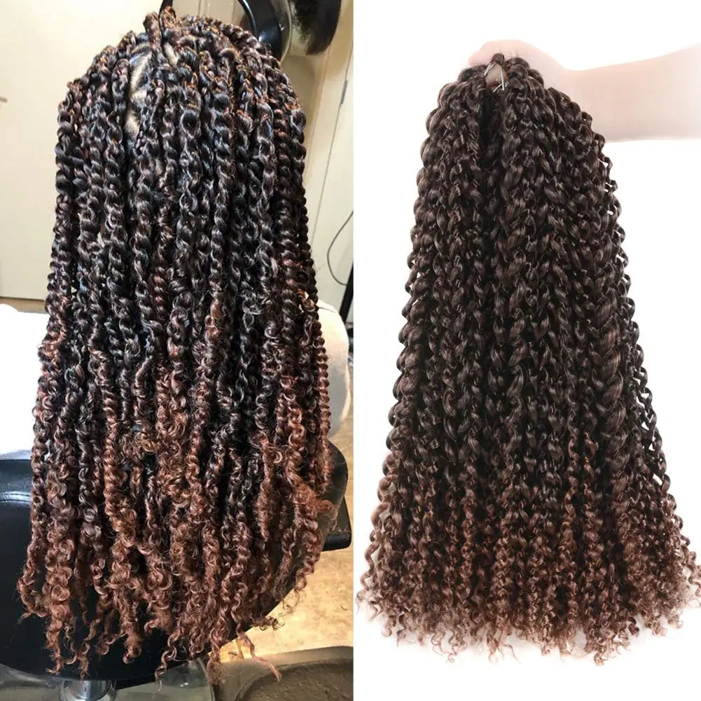 Clearance | TOYOTRESS Water Wave Passion Twist Hair 6/7 Packs - Ombre Orange Water Wave Crochet Braids Synthetic Braiding Hair Extensions Toyotress