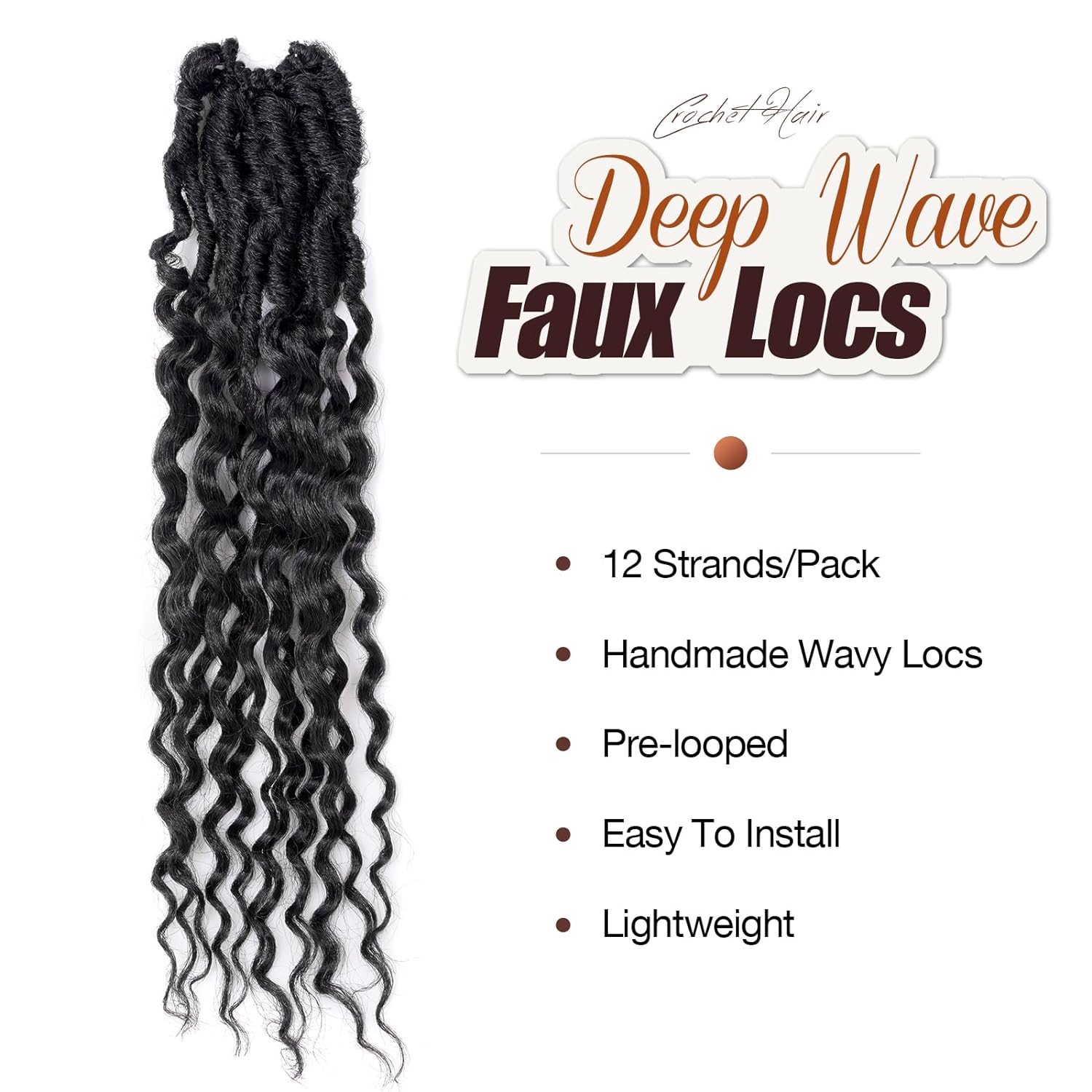 Toyotress Passion Locs Crochet Hair 10-18 Inch| Pre-Looped Handmade Curly Hair Crochet Synthetic Braiding Hair