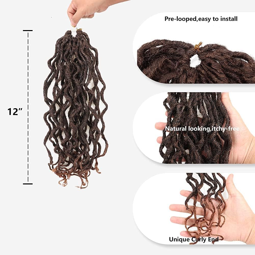 ToyoTress Toceana Curly Locs Crochet Hair - Pre-twisted Distressed Mermaid Crochet Braids Pre-looped Synthetic Braiding Hair Extensions