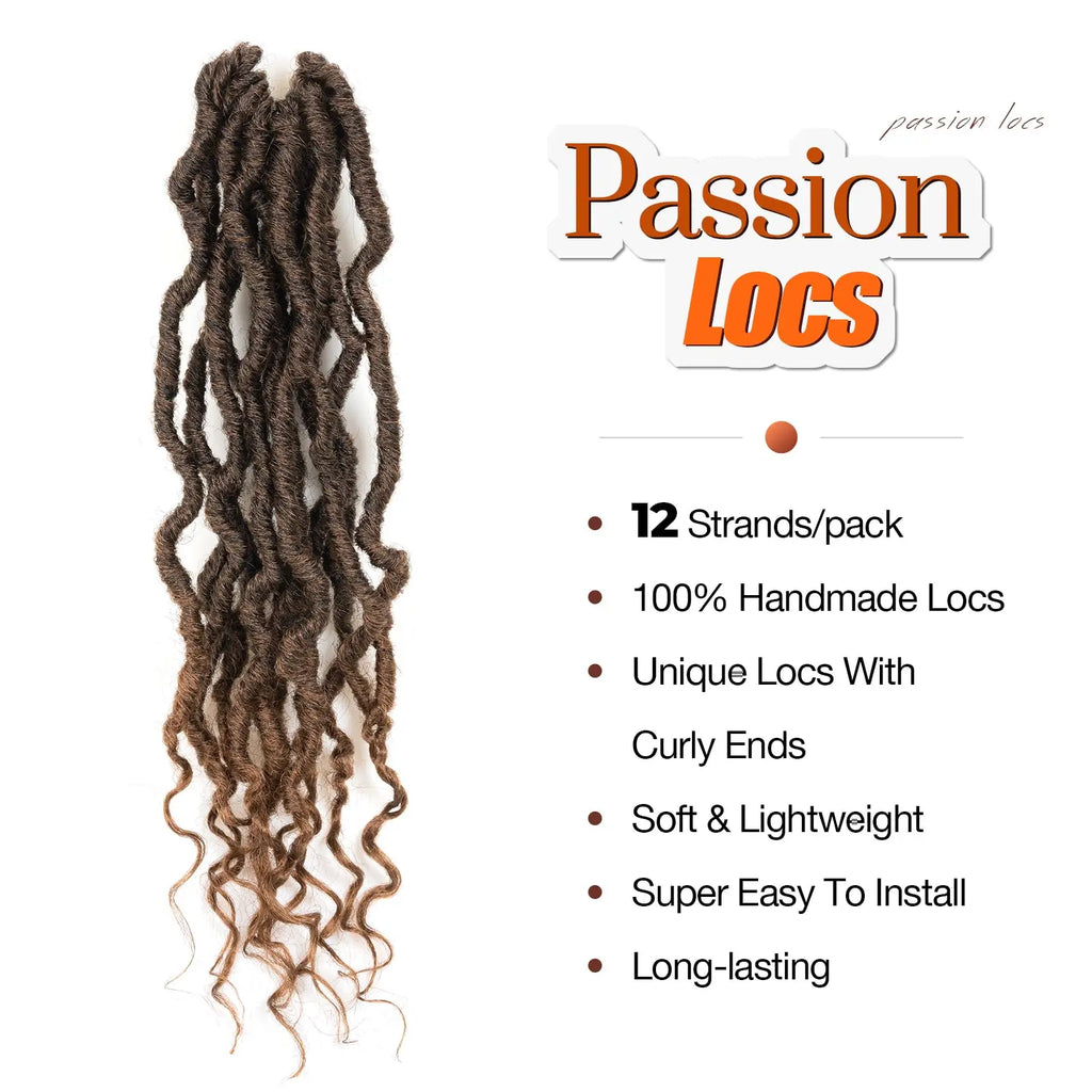 ( US ONLY) FAST SHIPPING PL | Toyotress® Passion Faux Locs Crochet Hair Pre-Looped Curly Faux Locs Hair Extensions Toyotress