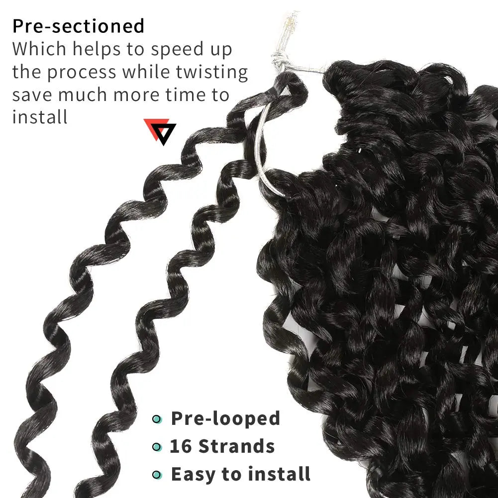 Clearance | TOYOTRESS Water Wave Passion Twist Hair 6/7 Packs - Ombre Orange Water Wave Crochet Braids Synthetic Braiding Hair Extensions Toyotress