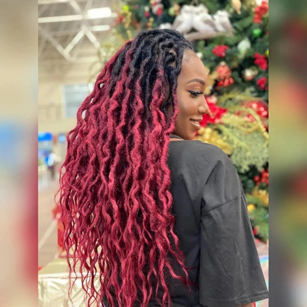 1 Pack TWL | Toyotress® Faux Locs Goddess Locs Crochet Hair Soft Locs Pre Looped Crochet Braids with Wavy Curly Ends Queen Locs Toyotress