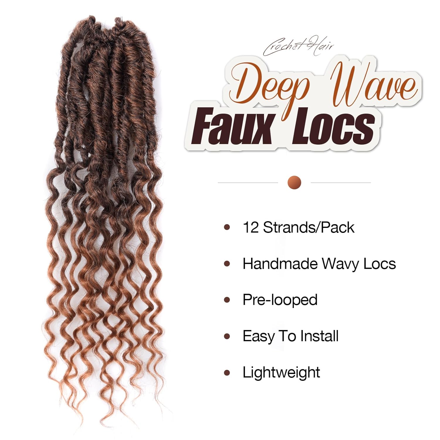 Toyotress Passion Locs Crochet Hair 10-18 Inch| Pre-Looped Handmade Curly Hair Crochet Synthetic Braiding Hair