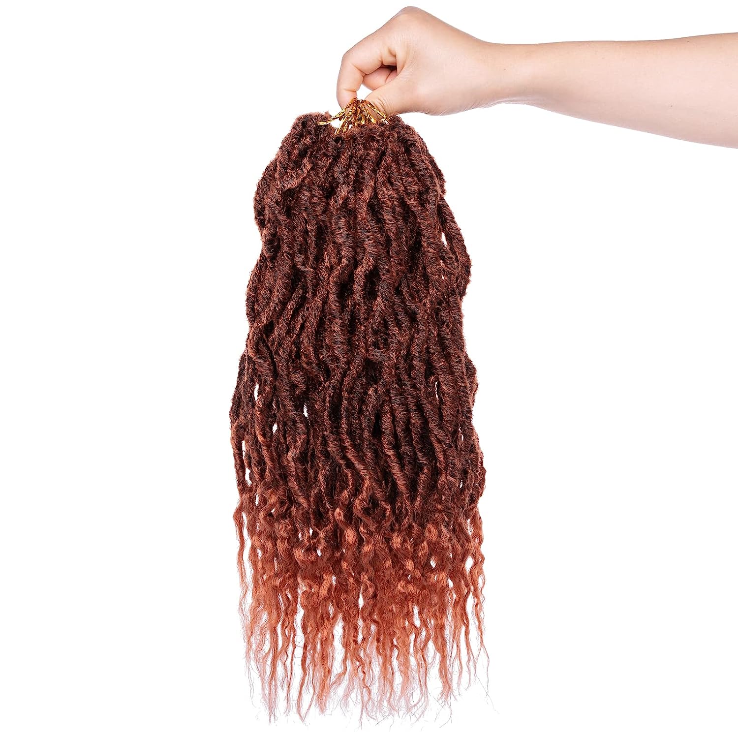 Wavy Locs Crochet Hair 16-24 Inch All Colors | Pre-Looped, Handmade Crochet Synthetic Braiding Hair