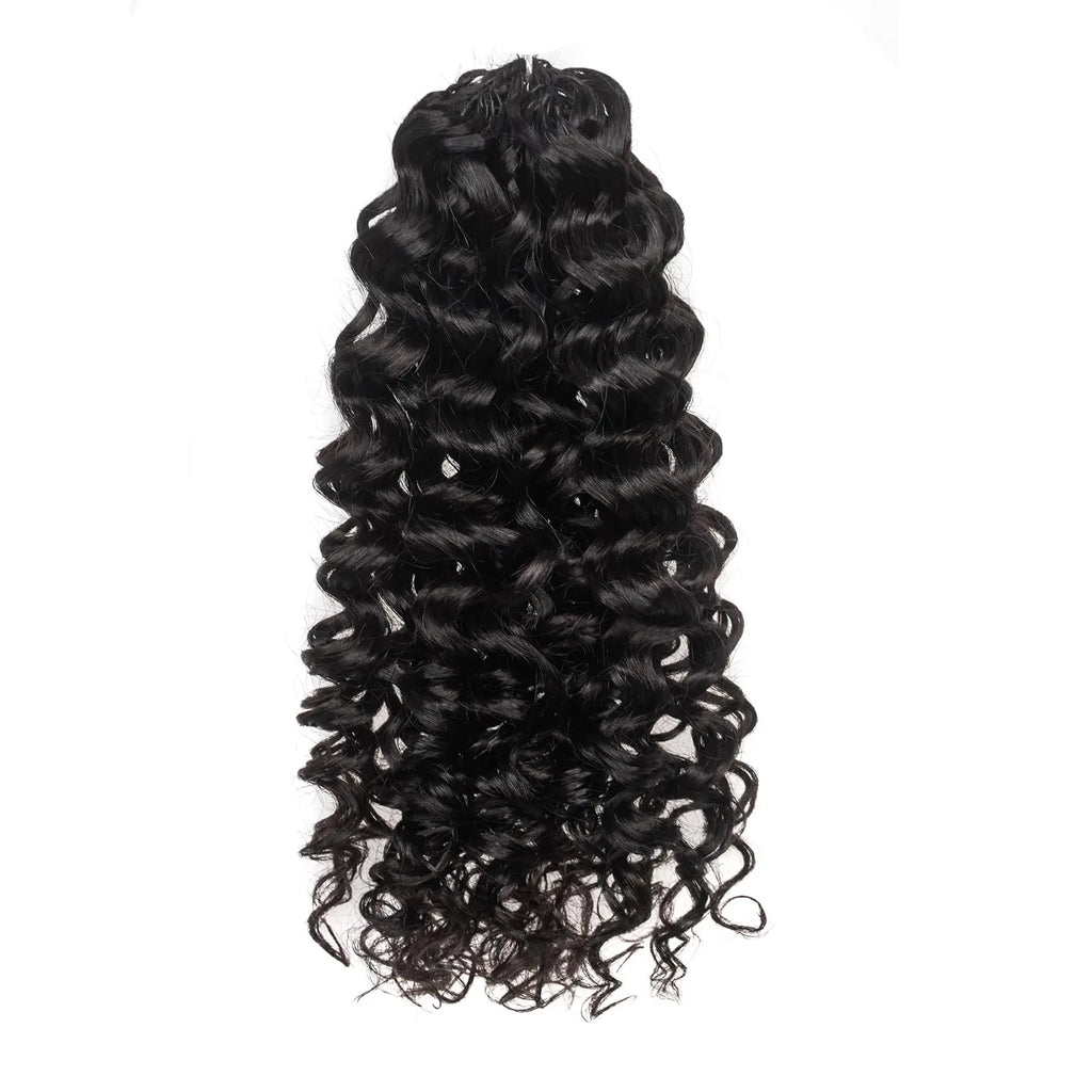( US ONLY) FAST SHIPPING丨ToyoTress Human Crochet Hair Kinky Curly - Feather-Line Invisible Knotless Crochet Human Hair For Black Women Brown Highlight Braiding Hair Toyotress