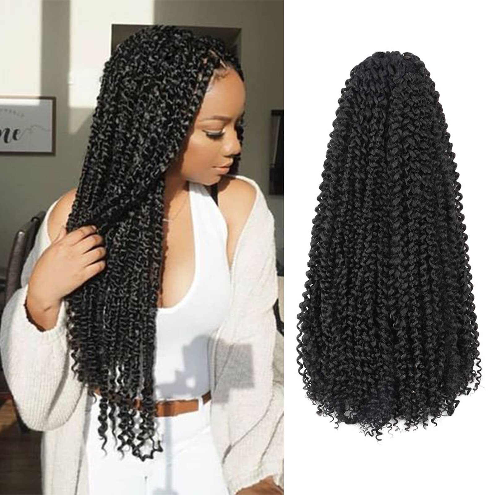 TOYOTRESS Water Wave Passion Twist Hair - Ombre Orange Water Wave Crochet Braids Synthetic Braiding Hair Extensions